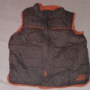 Kids Black and Orange Puffer Vest